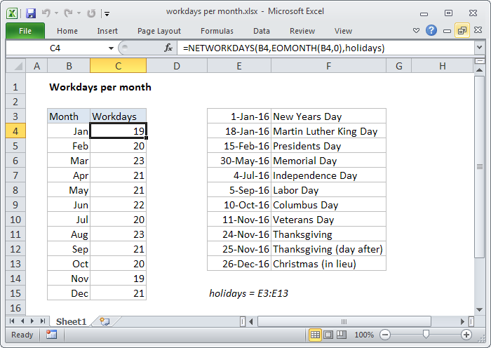 how to find day of month in excel